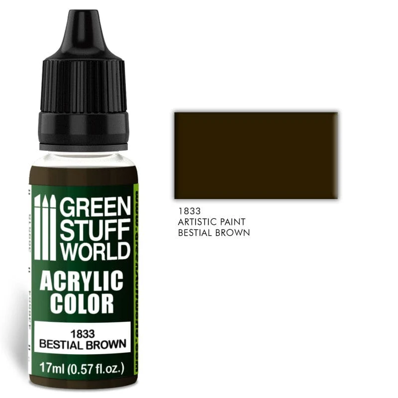 Green Stuff World 1833 Bestial Brown Acrylic 17ml