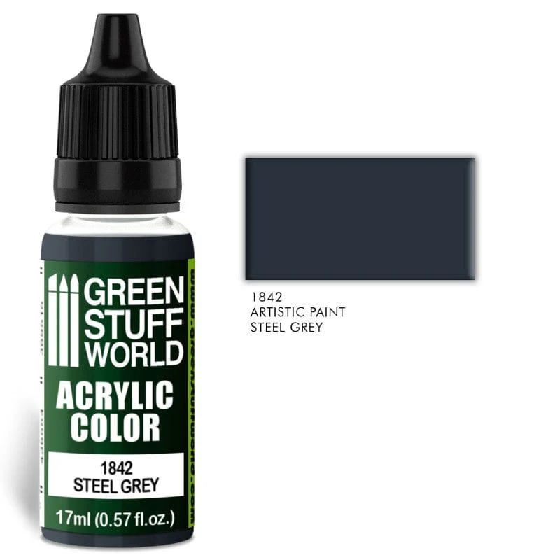 Green Stuff World 1842 Steel Grey Acrylic 17ml