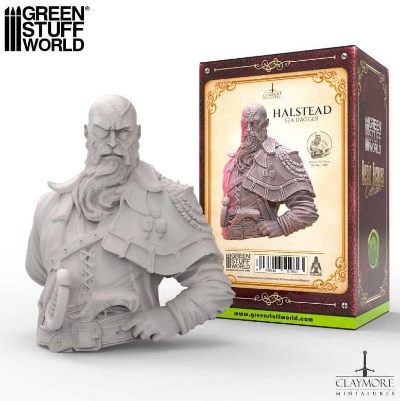 Green Stuff World 3D Printed - Claymore Miniatures - Halstead (Sea Dagger) - Busto