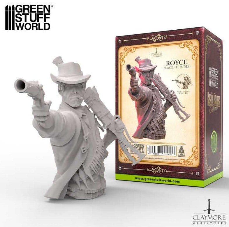 Green Stuff World 3D Printed - Claymore Miniatures - Royce (Black Thunder) - Busto**