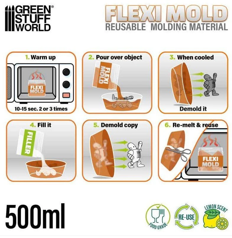 Green Stuff World 5434 Fleximold Soft - Reusable Molding Material 500ml - Image 2