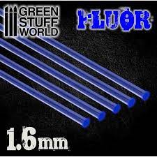 Green Stuff World Acrylic Rods - Round 1.6 mm Fluor BLUE