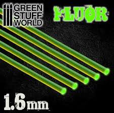 Green Stuff World Acrylic Rods - Round 1.6 mm Fluor GREEN