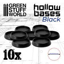 Green Stuff World Hollow Plastic Bases - BLACK 40mm