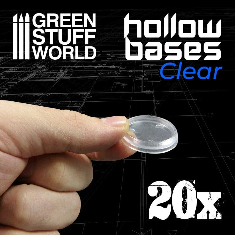 Green Stuff World Hollow Plastic Bases - Transparent 32mm (20pcs) - Image 2