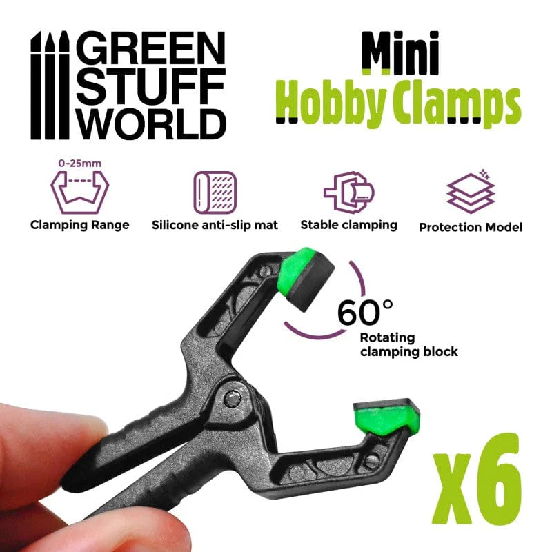 Green Stuff World Mini Hobby Clamps x6 - Image 2