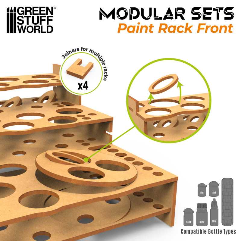 Green Stuff World Modular Paint Rack - FRONT - Image 3