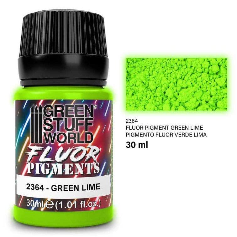 Green Stuff World Paint Pot - FLUOR GREEN LIME pigments 30ml
