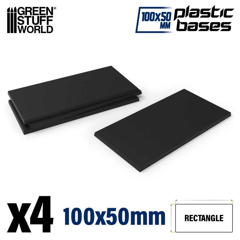 Green Stuff World Plastic Rectangular Base 100x50mm (4pcs)