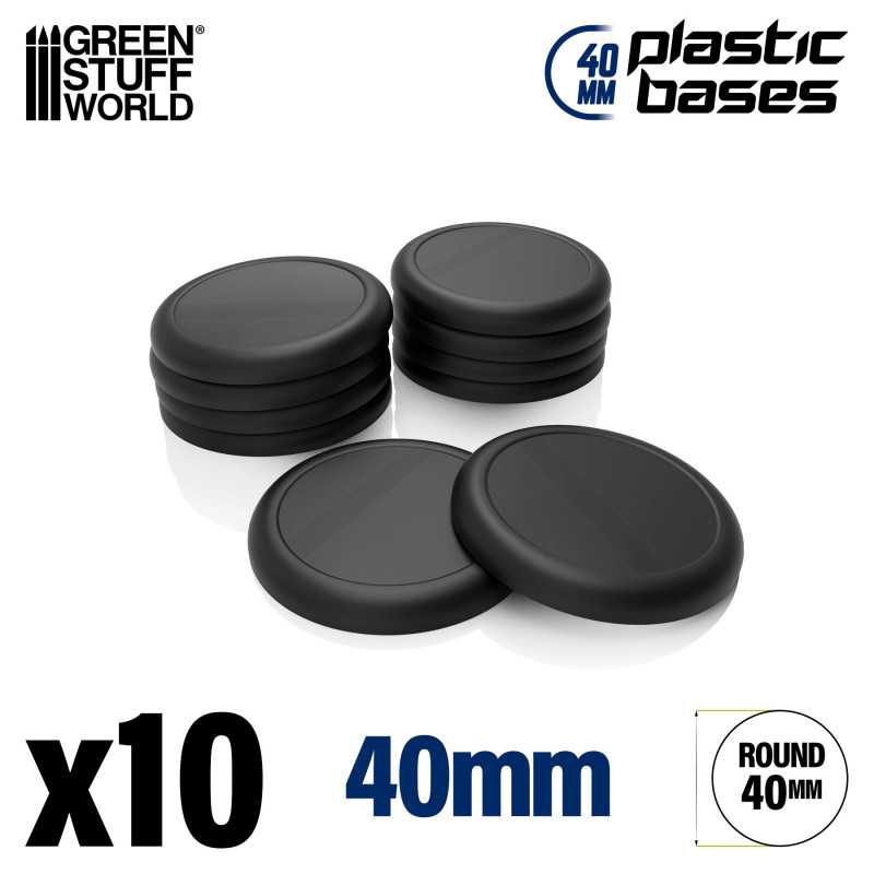 Green Stuff World Plastic Round Base with Lip 40mm (10pcs)