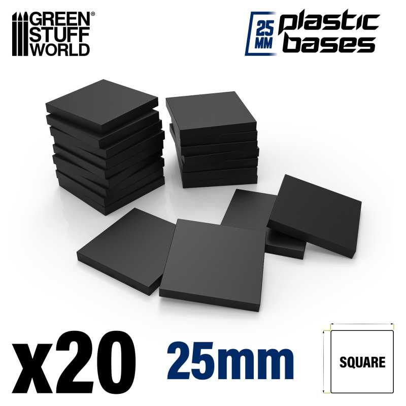 Green Stuff World Plastic Square Base 25mm (20pcs)