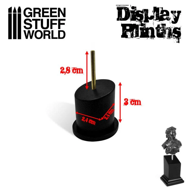 Green Stuff World Tapered Round Bust Plinth 25x25mm Black - Image 2