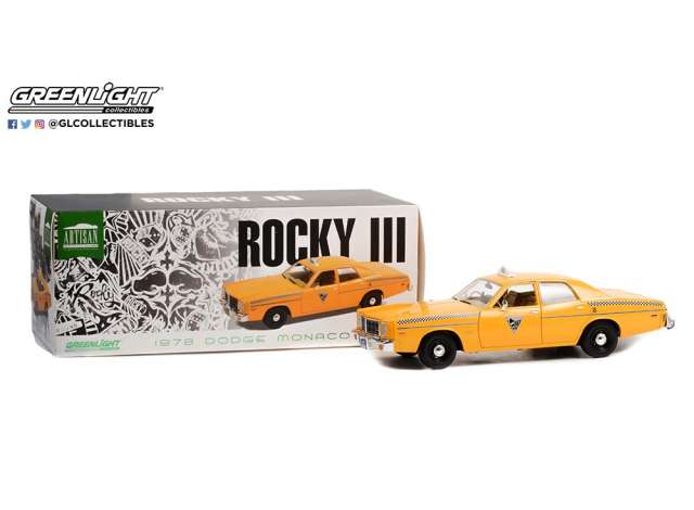 Greenlight 1/18 Rocky III (1982) 1978 Dodge Monaco City Cab Co. Movie Artisan Collection - Image 2
