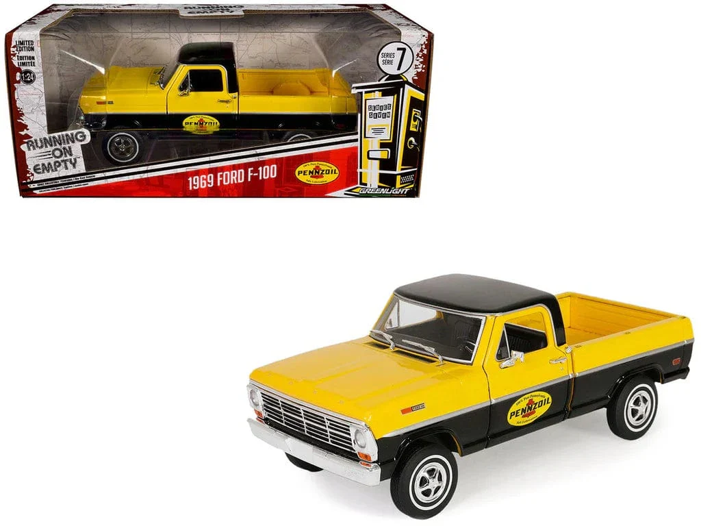 Greenlight 1/24 1969 Ford F100 Pennzoil Diecast Model - Image 3