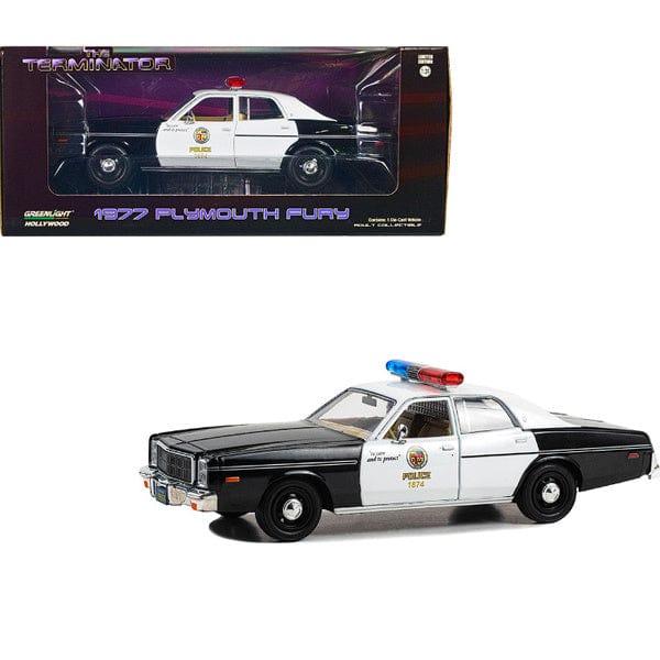 Greenlight 1/24 The Terminator (1984) 1977 Plymouth Fury Metropolitan Police Movie Diecast Model - Image 2