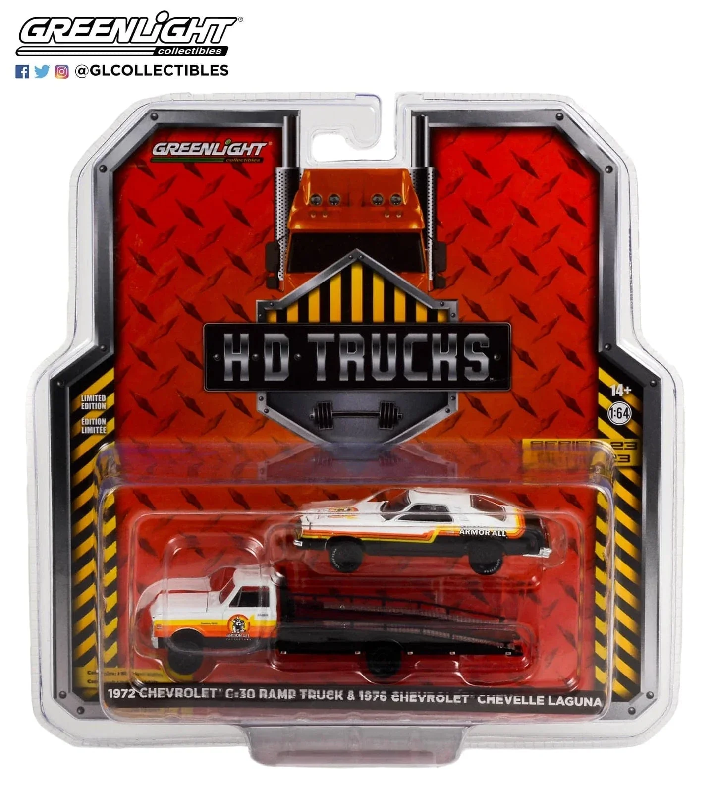 Greenlight 1/64 HD Truck 1972 Chevy C-30 Ramp Truck with 1976 Chevrolet Chevelle Laguna - Armor All - Image 3