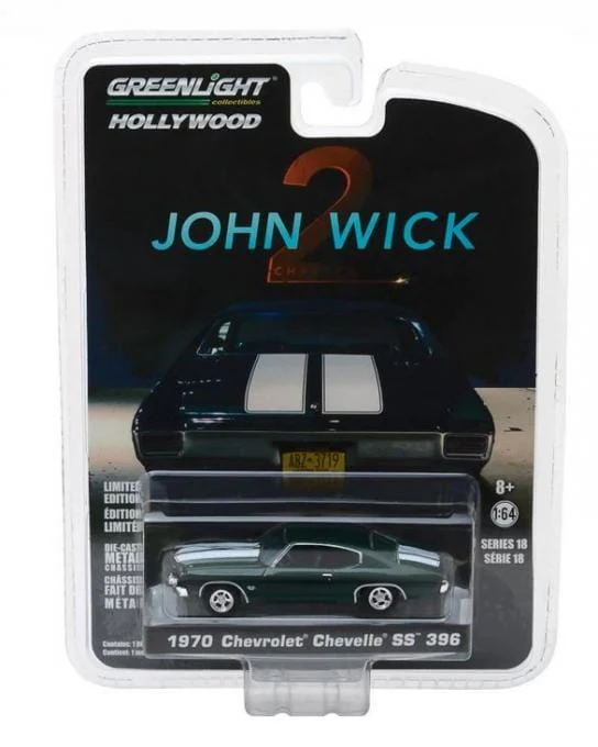 Greenlight 1/64 John Wick 1970 Chevrolet Chevelle SS 396 Movie Diecast Model - Image 2