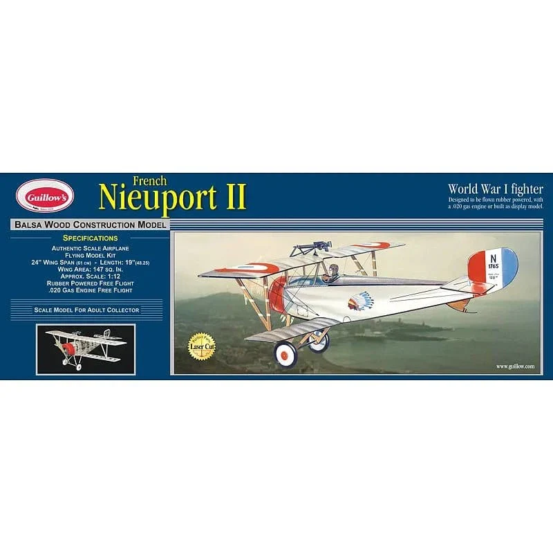 Guillows Nieuport II - Laser Cut Balsa Plane Model Kit**