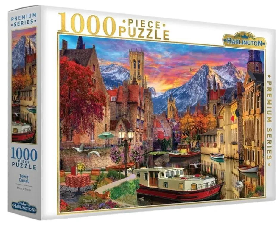 Harlington Premium 1000pc Puzzle - Town Canal