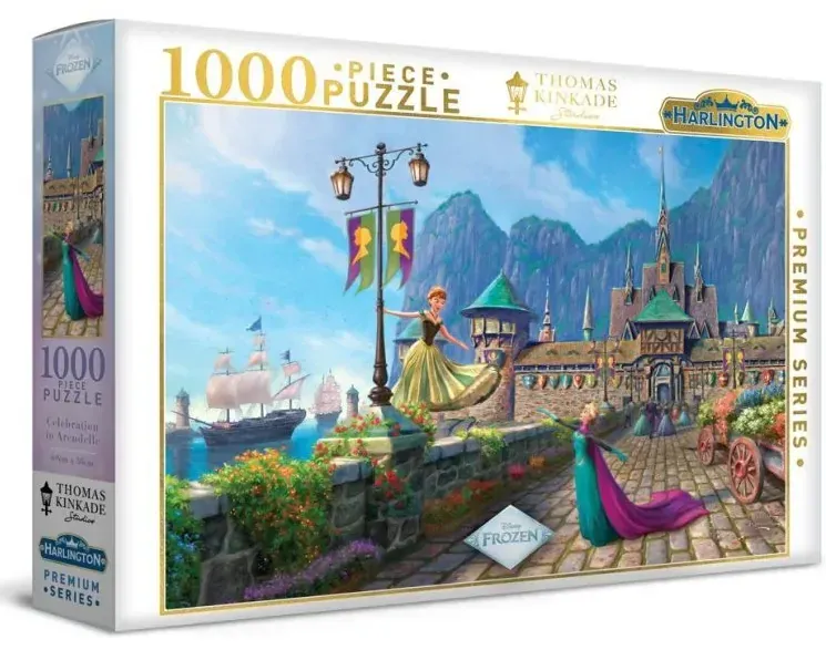 Harlington Premium Thomas Kinkade 1000pc Puzzle - Disney Frozen: Celebration in Arendelle