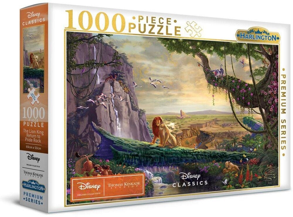 Harlington Premium Thomas Kinkade 1000pc Puzzle - Disney: The Lion King Return to Pride Rock
