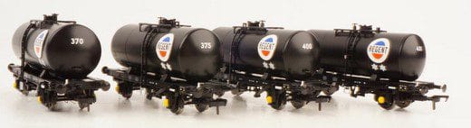 Heljan OO Scale Tank Wagon Regent Oil Black B Tank (4 Pack)