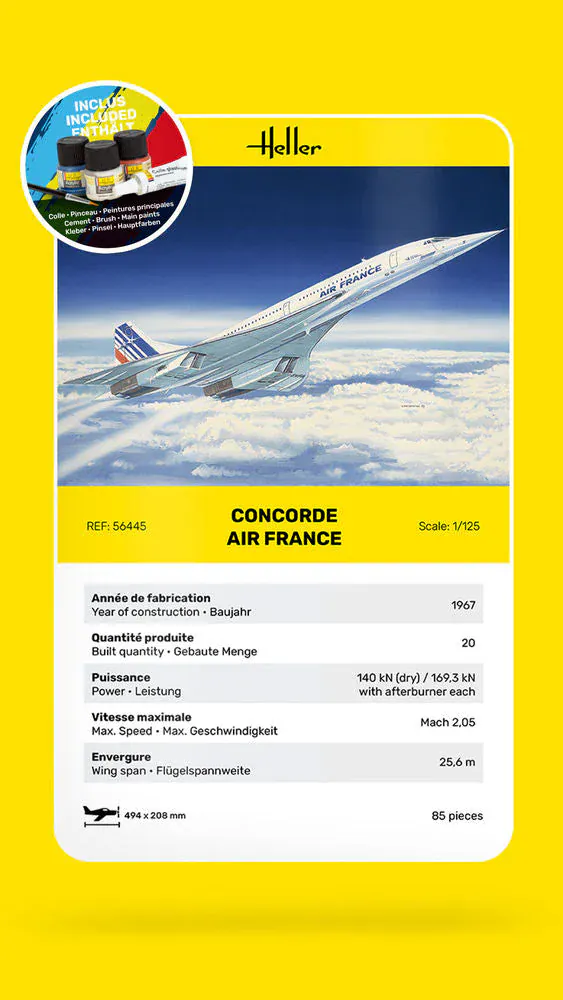 Heller 1/125 GIFT SET Concorde Plastic Model Kit - Image 3