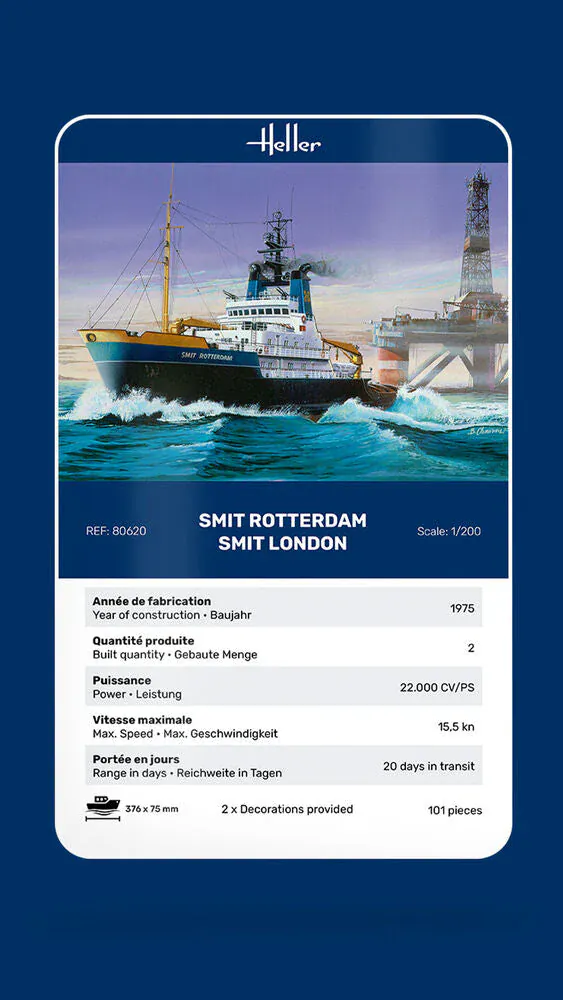 Heller 1/200 Smit Rotterdam/ Smit London Plastic Model Kit - Image 3