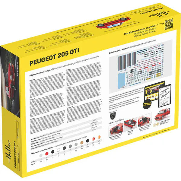 Heller 1/24 Peugeot 205 GTI Plastic Model Kit - Image 4