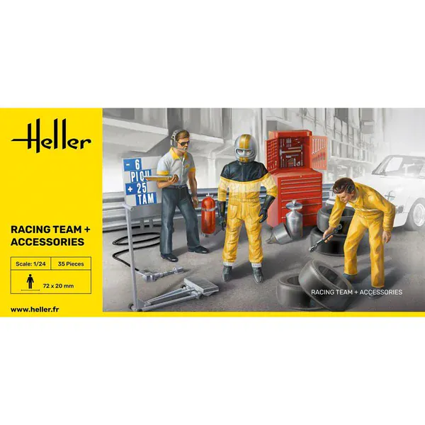 Heller 1/24 Racing Team Figures Plastic Model Kit - Image 2