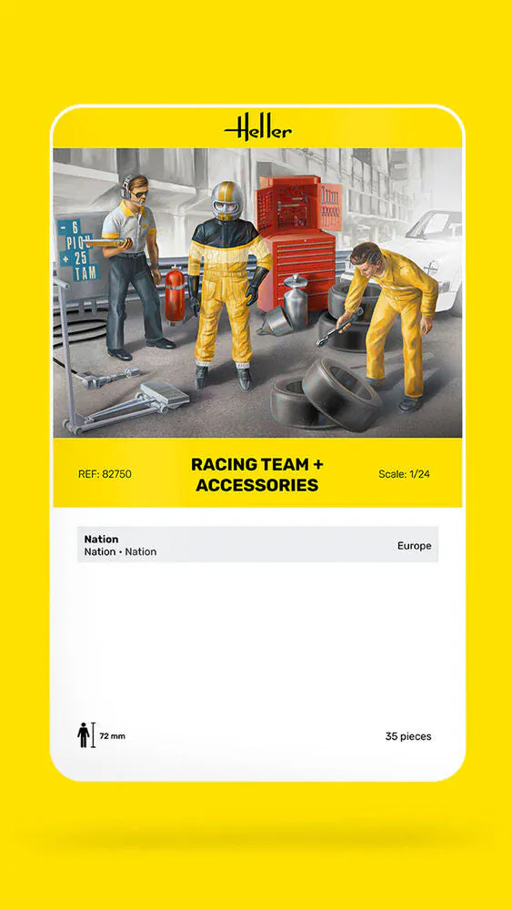 Heller 1/24 Racing Team Figures Plastic Model Kit - Image 3