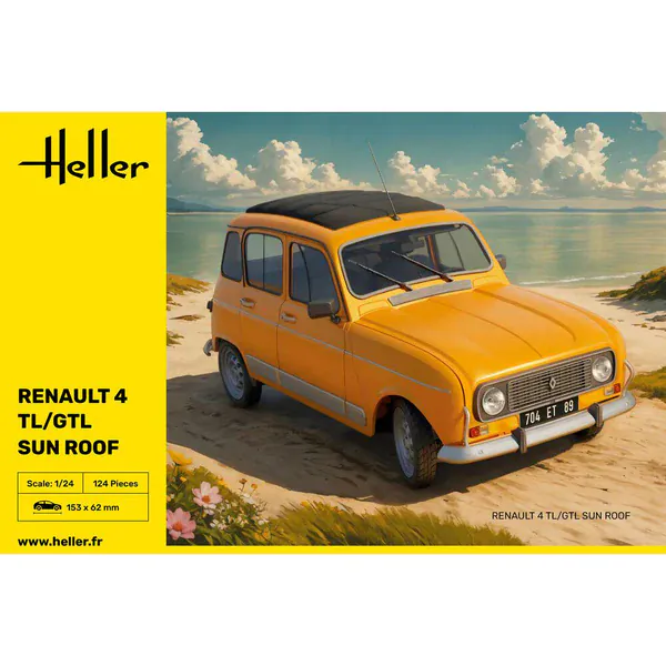Heller 1/24 Renault 4 TL/GTL Sun Roof Plastic Model Kit - Image 2