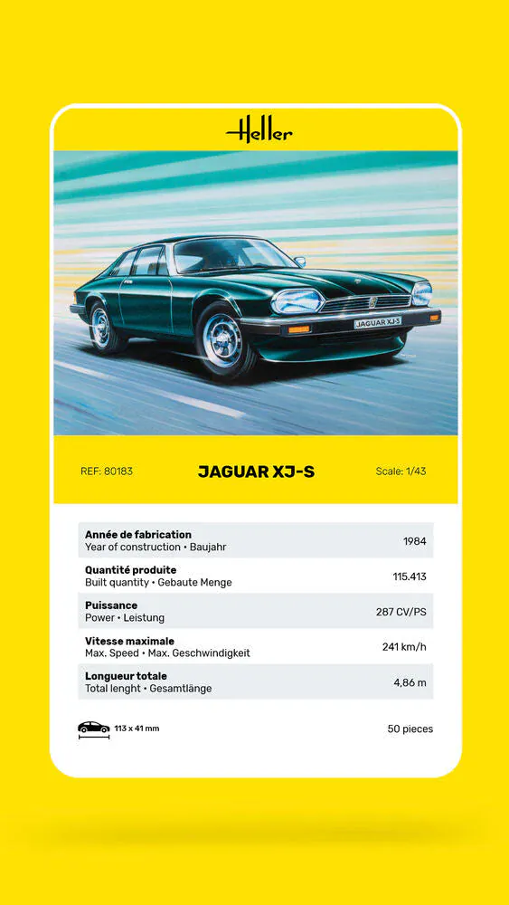 Heller 1/43 Jaguar XJS Plastic Model Kit - Image 3