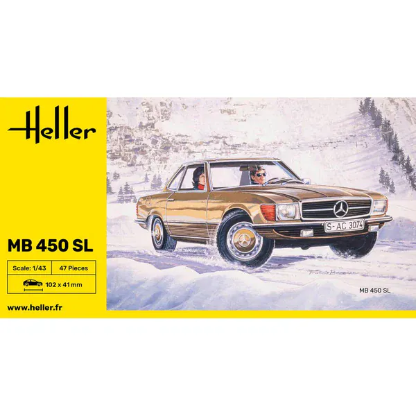 Heller 1/43 Mercedes-Benz 450SL Plastic Model Kit - Image 2