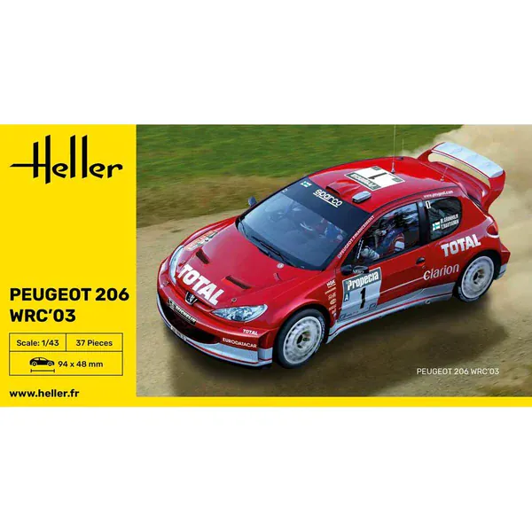Heller 1/43 Peugeot 206 WRC03 Plastic Model Kit - Image 2