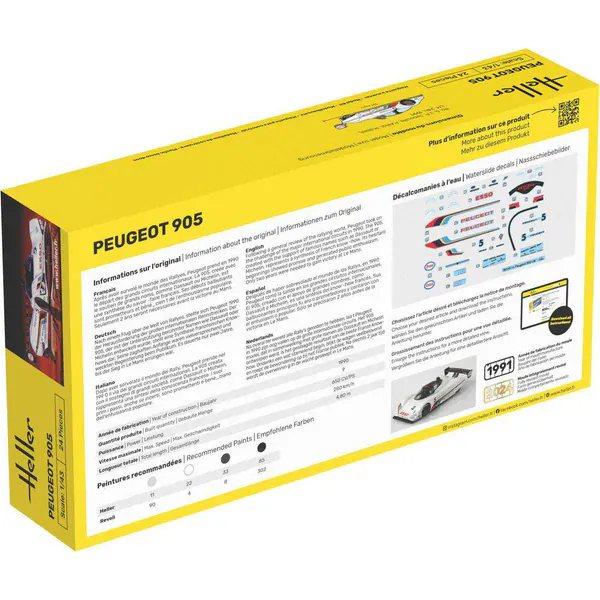 Heller 1/43 Peugeot 905 Plastic Model Kit - Image 4