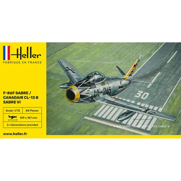 Heller 1/72 F-86F Sabre / Canadair CL-13 B Sabre VI Plastic Model Kit - Image 2