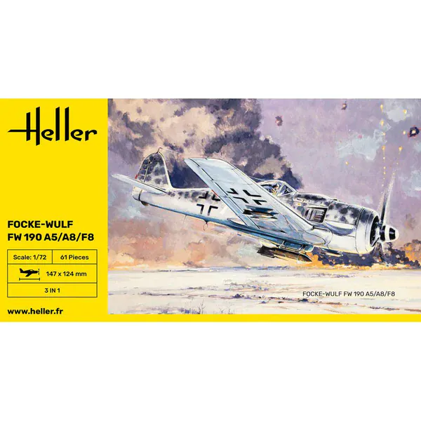 Heller 1/72 Focke-Wulf Fw190 A5/A8/F8 Plastic Model Kit - Image 2