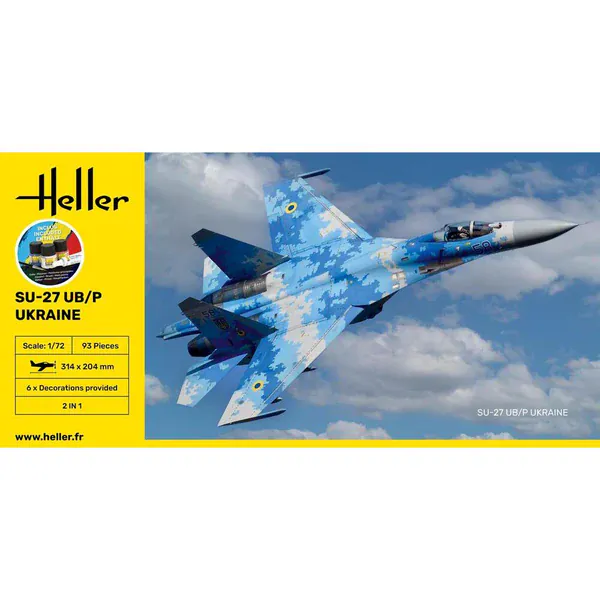 Heller 1/72 GIFT SET SU-27 UB/P Ukraine Plastic Model Kit - Image 2