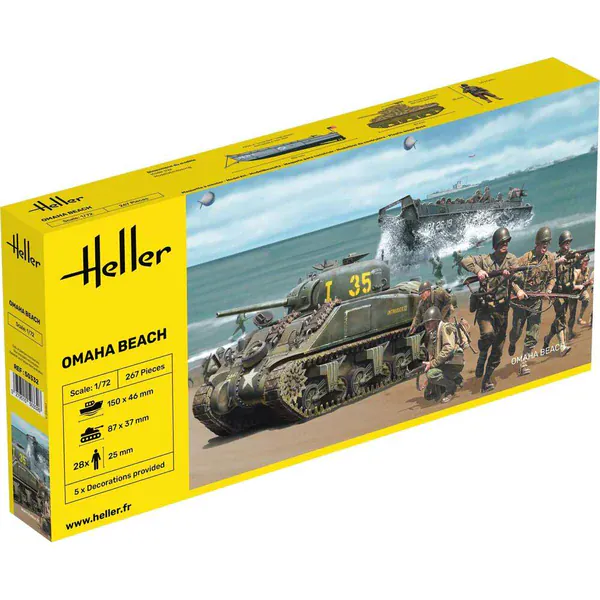 Heller 1/72 Omaha Beach Scene Plastic Model Kit