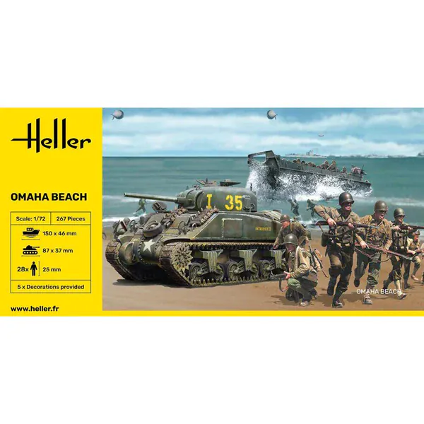 Heller 1/72 Omaha Beach Scene Plastic Model Kit - Image 2
