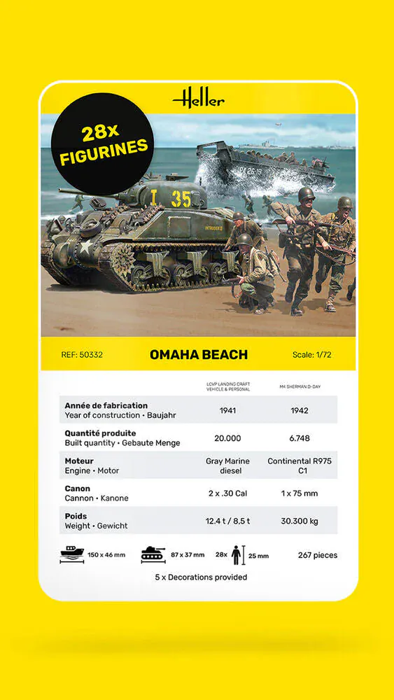 Heller 1/72 Omaha Beach Scene Plastic Model Kit - Image 3