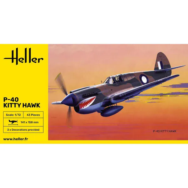 Heller 1/72 P-40E Kitty Hawk with RAAF Decals Plastic Model Kit - Image 2