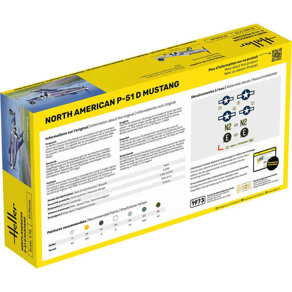 Heller 1/72 P-51D Mustang Plastic Model Kit - Image 4