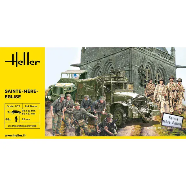 Heller 1/72 Sainte-Mere-Eglise Scene Plastic Model Kit - Image 2