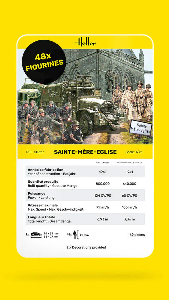 Heller 1/72 Sainte-Mere-Eglise Scene Plastic Model Kit - Image 3