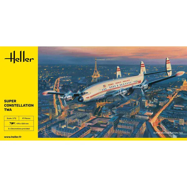 Heller 1/72 Super Constellation TWA Plastic Model Kit - Image 2