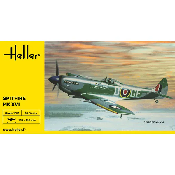Heller 1/72 Supermarine Spitfire Mk.XVI Plastic Model Kit - Image 2