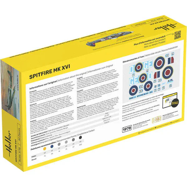 Heller 1/72 Supermarine Spitfire Mk.XVI Plastic Model Kit - Image 4