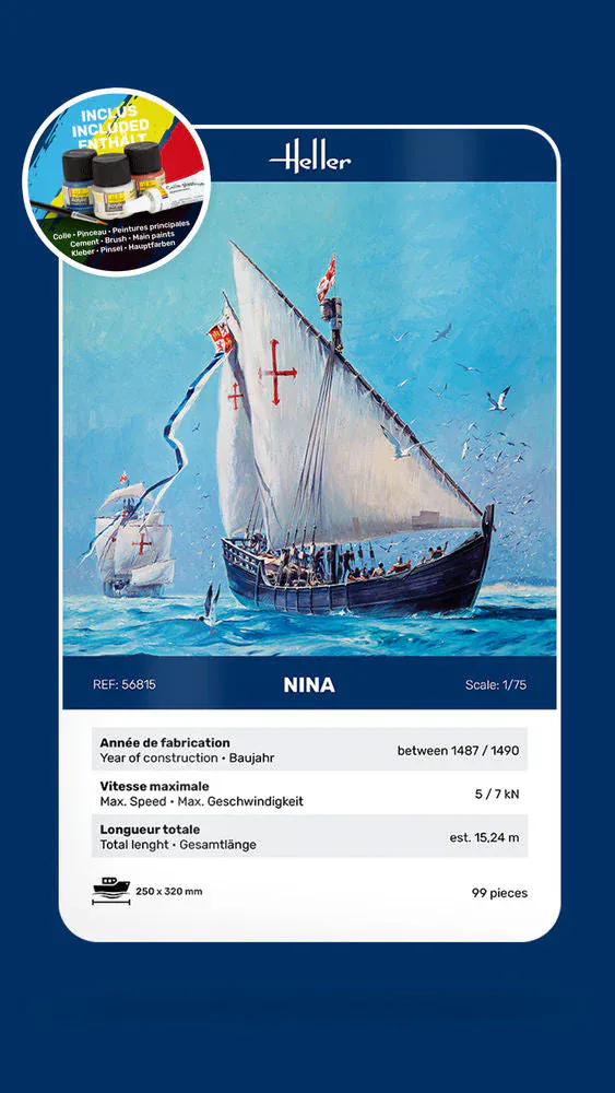 Heller 1/75 GIFT SET Nina Plastic Model Kit - Image 3